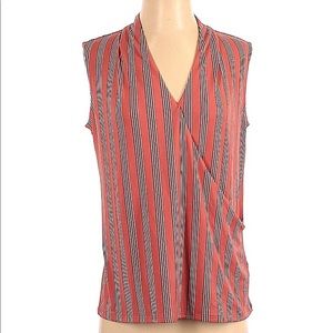 ADRIANNA PAPELL STRIPED Sleeveless Top - Size S - 90s look